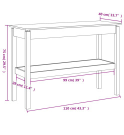 Table console Noir 110x40x75 cm Bois de pin solide