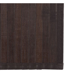 Tapis carré marron foncé 100x100 cm bambou