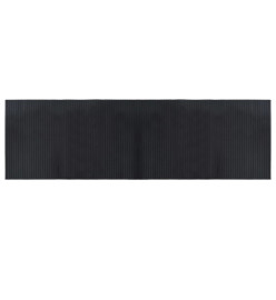 Tapis rectangulaire noir 60x200 cm bambou