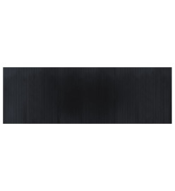 Tapis rectangulaire noir 100x300 cm bambou