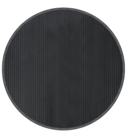 Tapis rond gris 100 cm bambou