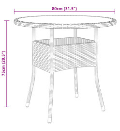 Ensemble de salle à manger de jardin 3 pcs Résine tressée Beige