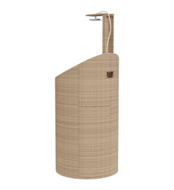 Douche d'extérieur beige 100x100x241,5cm poly rotin bois acacia