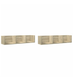 Armoires murales 2pcs chêne sonoma 75x18x16,5cm bois ingénierie