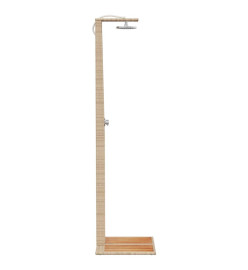 Douche d'extérieur beige 50x55x224cm résine tressée bois acacia