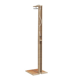 Douche d'extérieur beige 50x55x224cm résine tressée bois acacia