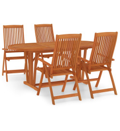 Ensemble à dîner de jardin 5 pcs Bois d'eucalyptus massif