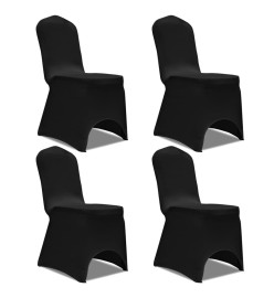 Housse de chaise extensible 4 pcs Noir