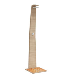 Douche d'extérieur beige 55x60x224cm résine tressée bois acacia