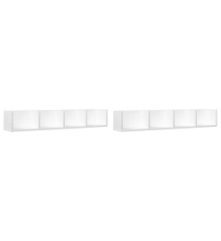 Armoires murales 2 pcs blanc 99x18x16,5 cm bois d'ingénierie