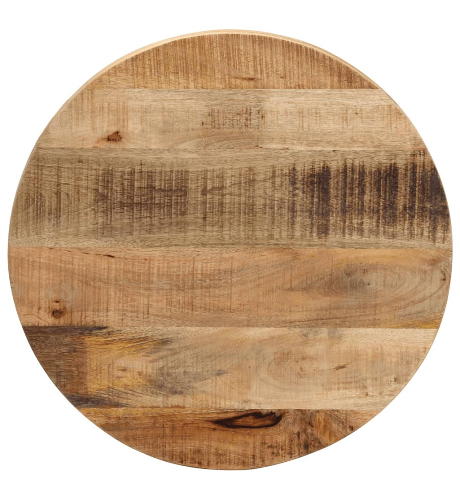 Dessus de table Ø 40x2,5 cm rond bois massif de manguier brut