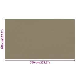 Tapis de tente Taupe 400x700 cm PEHD