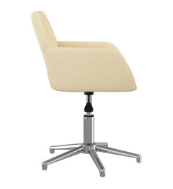 Chaise pivotante de bureau Crème Tissu