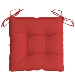 Coussins de chaise lot de 4 40x40x7 cm tissu oxford rouge