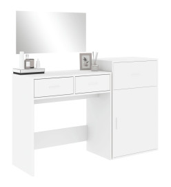 Ensemble de coiffeuse 3 pcs blanc bois d'ingénierie