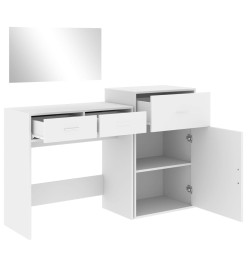 Ensemble de coiffeuse 3 pcs blanc bois d'ingénierie