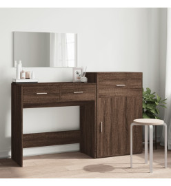 Ensemble de coiffeuse 3 pcs chêne marron bois d'ingénierie