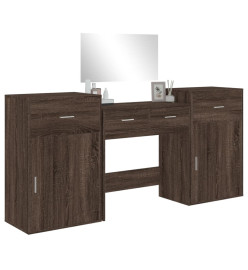 Ensemble de coiffeuse 4 pcs chêne marron bois d'ingénierie