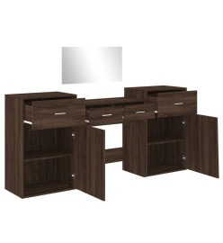 Ensemble de coiffeuse 4 pcs chêne marron bois d'ingénierie