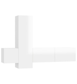 Ensemble de meubles TV 3 pcs Blanc brillant Aggloméré