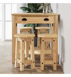 Ensemble de bar 5 pcs Bois de pin massif