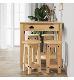 Ensemble de bar 5 pcs Bois de pin massif