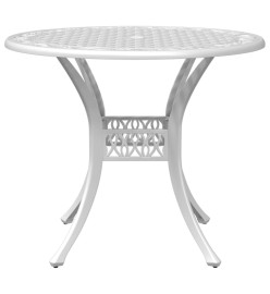 Ensemble à manger de jardin 5 pcs blanc aluminium coulé