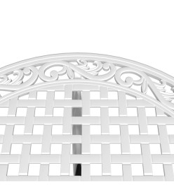 Ensemble à manger de jardin 5 pcs blanc aluminium coulé