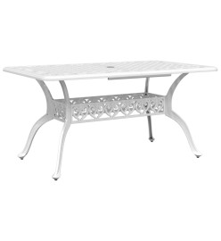 Ensemble à manger de jardin 7 pcs blanc aluminium coulé