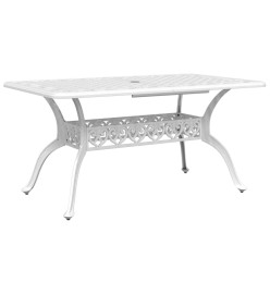 Ensemble à manger de jardin 5 pcs blanc aluminium coulé