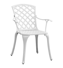 Ensemble à manger de jardin 5 pcs blanc aluminium coulé
