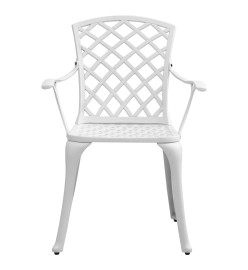 Ensemble à manger de jardin 5 pcs blanc aluminium coulé