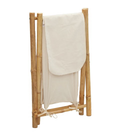 Panier à linge blanc crème 45x55x63,5 cm bambou