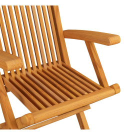 Chaises de jardin avec coussins vert lot de 6 Bois teck massif