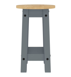 Ensemble de bar 5 pcs Gris Bois de pin massif