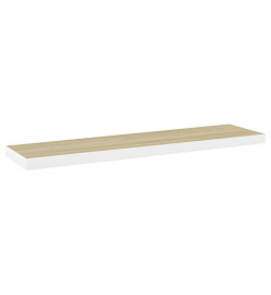 Étagère flottante murale Chêne et blanc 90x23,5x3,8 cm MDF