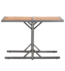 Table de jardin Anthracite Résine tressée et bois d'acacia