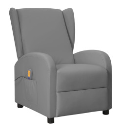 Fauteuil de massage à oreilles gris similicuir