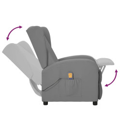 Fauteuil de massage à oreilles gris similicuir