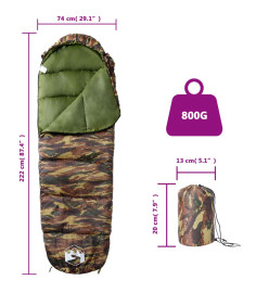 Sac de couchage momie pour adultes camping 3 saisons