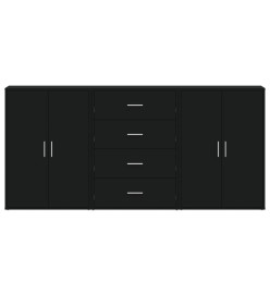 Buffets 3 pcs noir 60x31x84 cm bois d'ingénierie