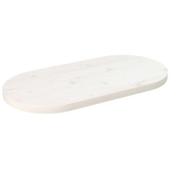 Dessus de table blanc 60x30x2,5 cm bois de pin massif ovale