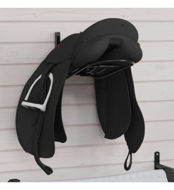 Porte-selle pliable mural noir fer