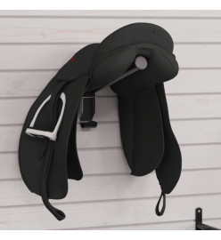 Porte-selle pliable mural noir fer