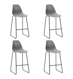 Tabourets de bar lot de 2 gris plastique