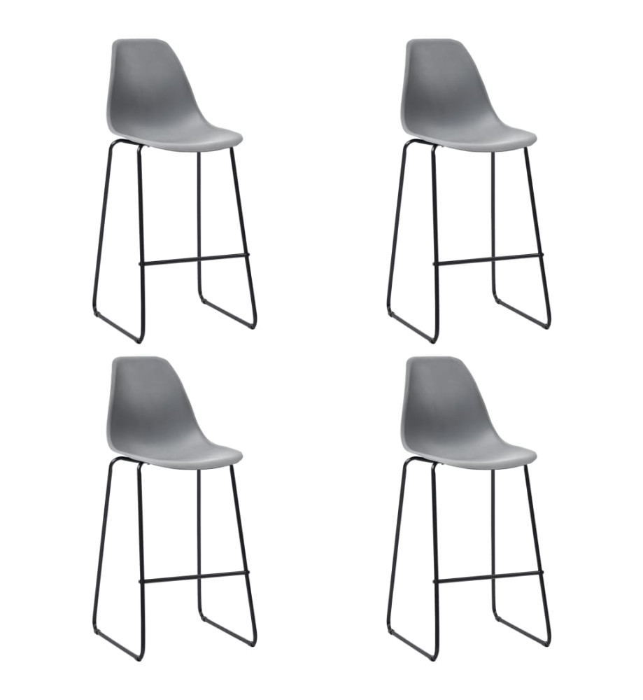 Tabourets de bar lot de 2 gris plastique