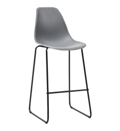 Tabourets de bar lot de 2 gris plastique