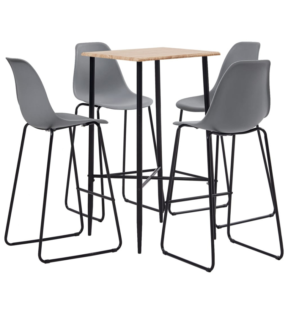 Ensemble de bar 5 pcs Plastique Gris