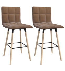 Tabourets de bar lot de 2 taupe tissu