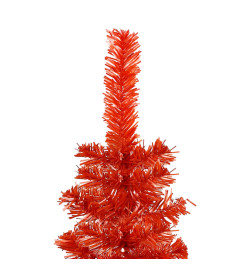 Arbre de Noël mince avec LED et boules Rouge 180 cm